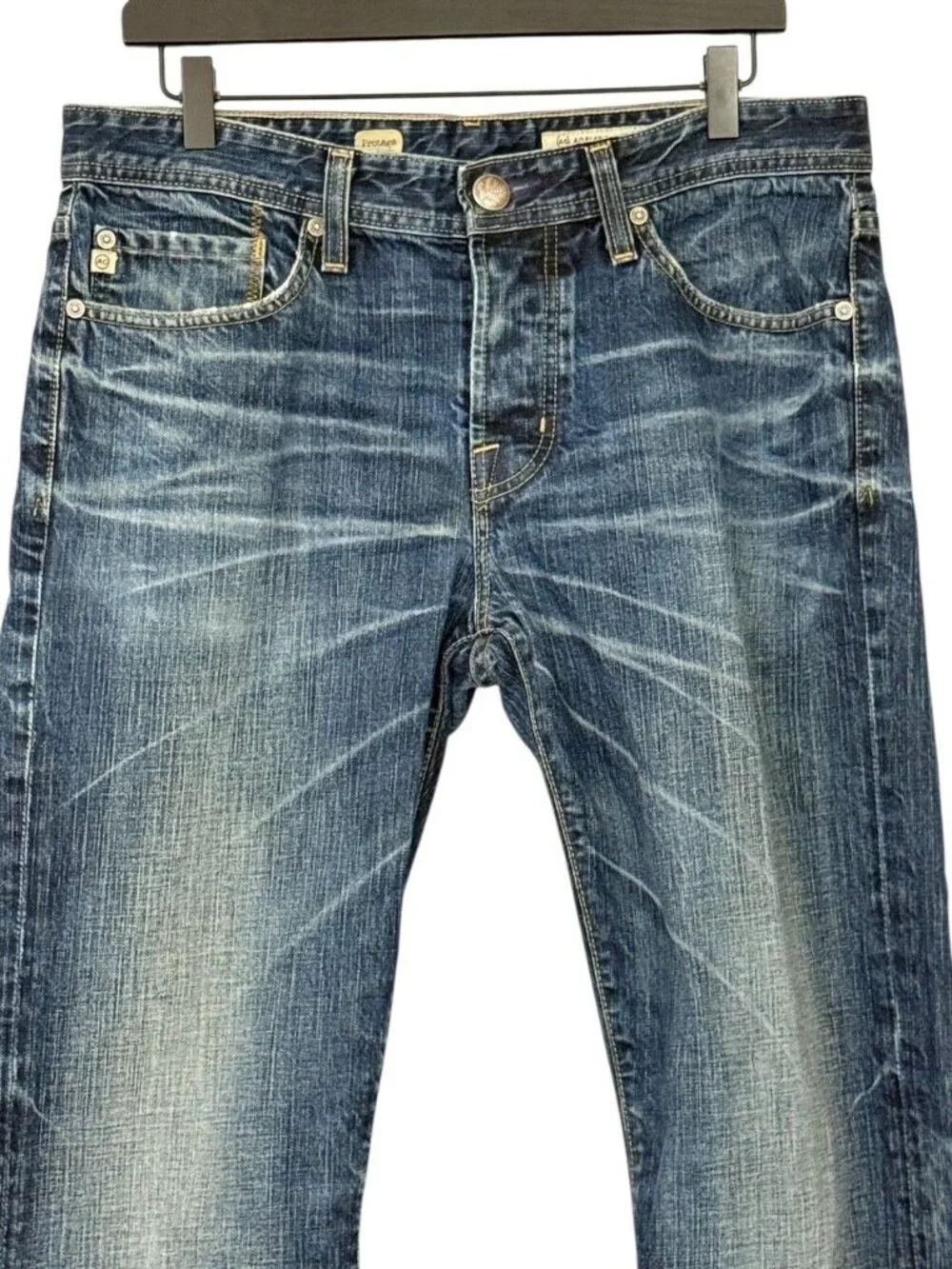 AG Adriano Goldschmied Men's Protege Jeans Slim Straight Button Fly Size 33 x 33